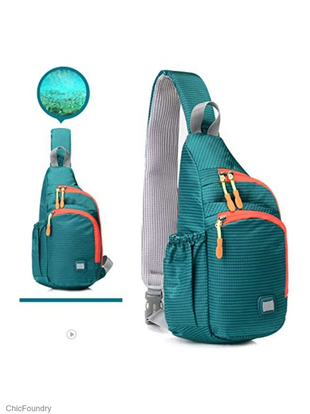 Unisex Sling Backpack Waterproof Nylon Shoulder Chest Crossbody Daypack with